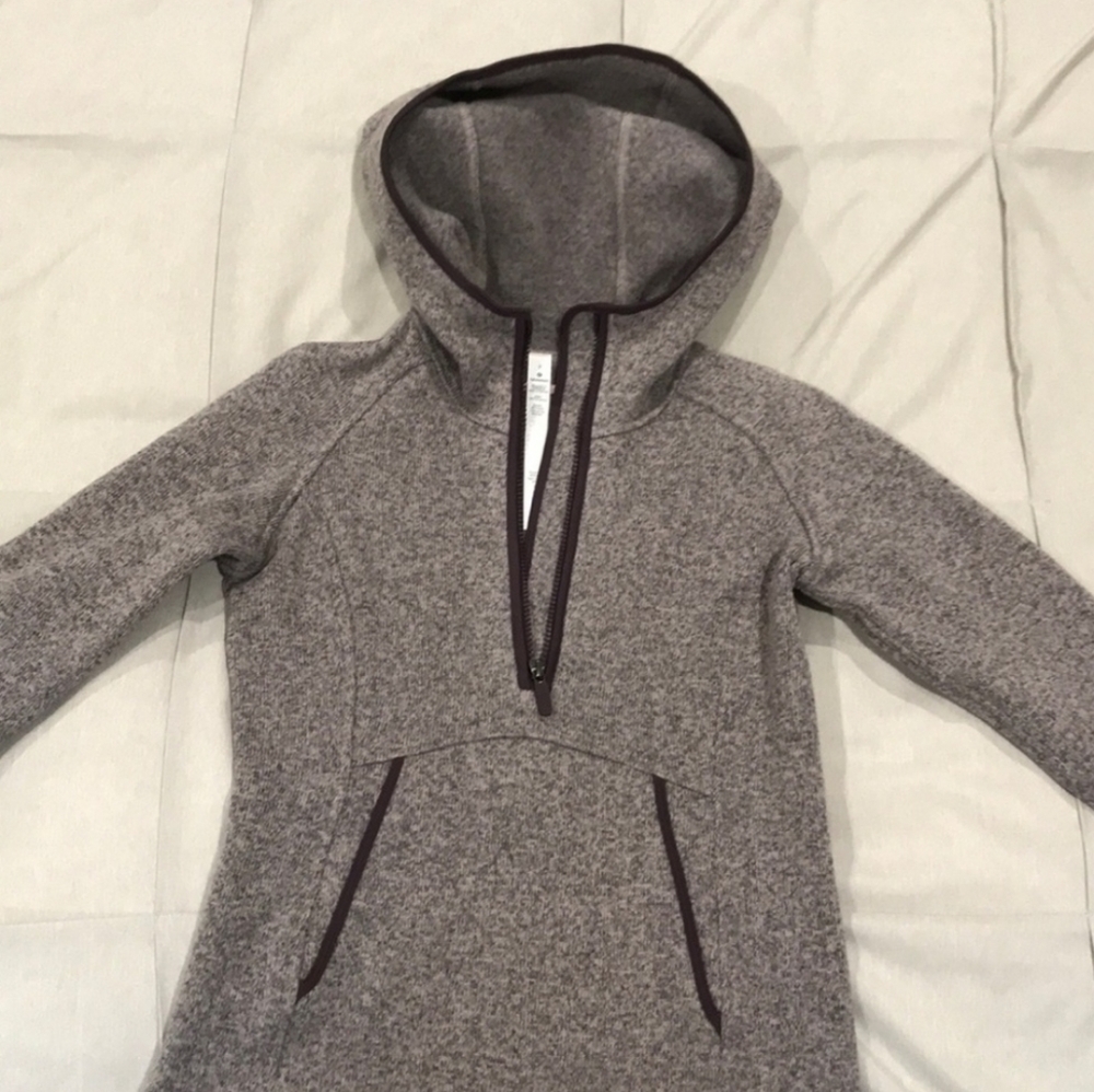 Lululemon Fleece & Thank You Pullover Heathered Smoky Blush Half Zip Hoodie 2